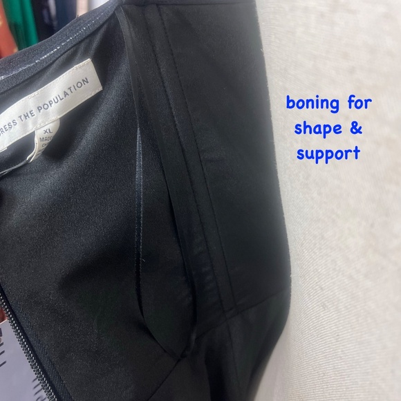 NWT🤩NEW |•DRESS THE POPULATION•| Viviana Sequined Fringe Dress Size XL / 16-18 - Picture 9 of 16